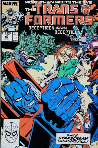 TRANSFORMERS (1984) #49 - Marvel - lecubeacomics.com Couverture de TRANSFORMERS (1984) #49 - par Danny Bulanadi - lecubeacomics.com