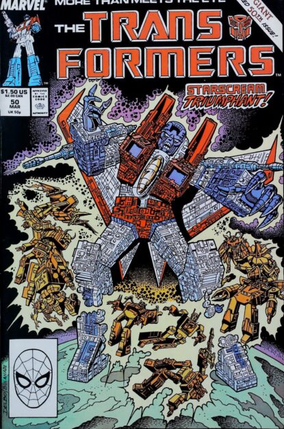 TRANSFORMERS (1984) #50 - Marvel - lecubeacomics.com Couverture de TRANSFORMERS (1984) #50 - par Danny Bulanadi - lecubeacomics.com