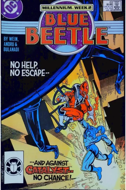 BLUE BEETLE (1986) #20 - DC Comics - lecubeacomics.com Couverture de BLUE BEETLE (1986) #20 - par Chris Wozniak - lecubeacomics.com