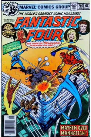 Couverture de FANTASTIC FOUR (1961) #202 - par John Buscema - lecubeacomics.com