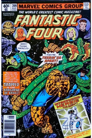 Couverture de FANTASTIC FOUR (1961) #209 - 1ST APP. HERBIE THE ROBOT - par Gaspar Saladino - lecubeacomics.com