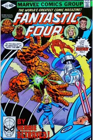 Couverture de FANTASTIC FOUR (1961) #217 - par Gaspar Saladino - lecubeacomics.com