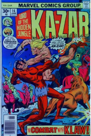 Couverture de KA-ZAR (1974) #16 - par Dan Adkins - lecubeacomics.com