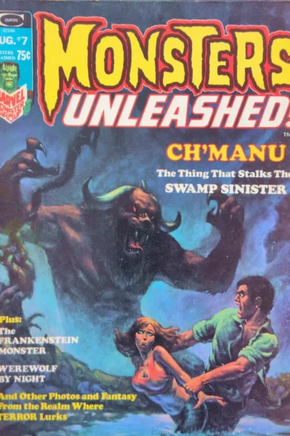Couverture de MONSTERS UNLEASHED! (1973) #7 - par Richard Hescox - lecubeacomics.com