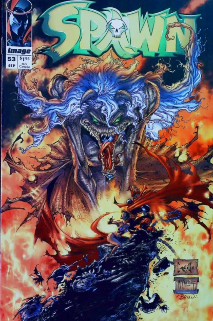 SPAWN (1992) #53 - Image - lecubeacomics.com Couverture de SPAWN (1992) #53 - par Brian Haberlin - lecubeacomics.com