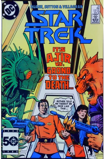 STAR TREK (1984) #25 - DC Comics - lecubeacomics.com Couverture de STAR TREK (1984) #25 - par Jim Starlin - lecubeacomics.com