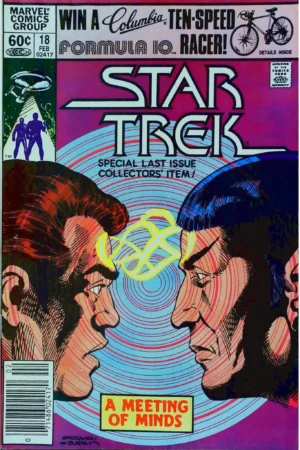 Couverture de STAR TREK (1980) #18 - FINAL ISSUE - par Joe Brozowski - lecubeacomics.com