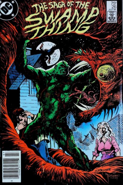 Couverture de SAGA OF SWAMP THING (1982) #26 - par Steve Bissette - lecubeacomics.com