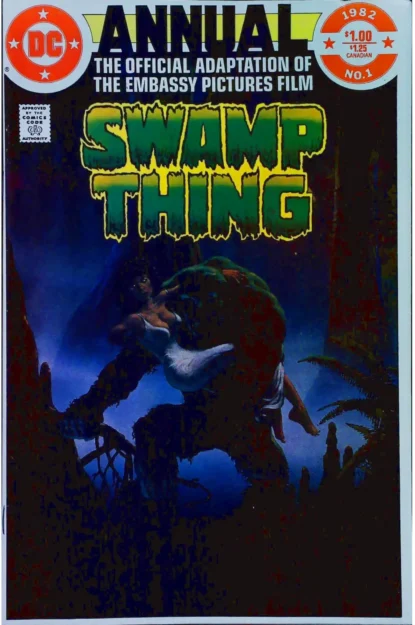 Couverture de SAGA OF SWAMP THING ANNUAL (1982) #1 - par Richard Hescox - lecubeacomics.com