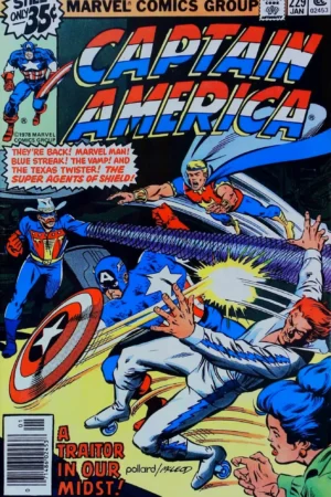 Couverture de CAPTAIN AMERICA (1968) #229 - par Bob McLeod - lecubeacomics.com