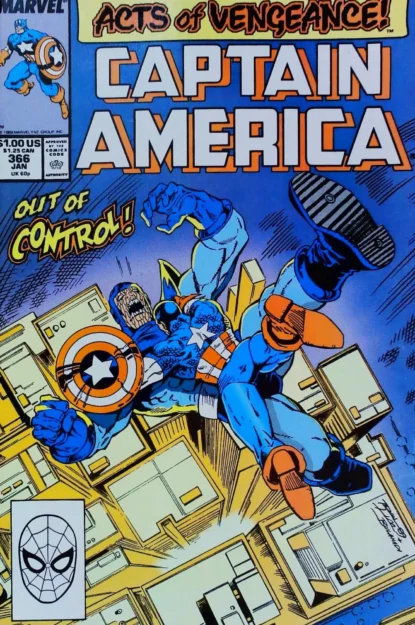 CAPTAIN AMERICA (1968) #366 - Marvel - lecubeacomics.com Couverture de CAPTAIN AMERICA (1968) #366 - par Danny Bulanadi - lecubeacomics.com