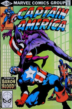 Couverture de CAPTAIN AMERICA (1968) #254 - par Gaspar Saladino - lecubeacomics.com