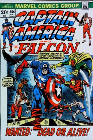 Couverture de CAPTAIN AMERICA (1968) #154 - par Sal Buscema - lecubeacomics.com