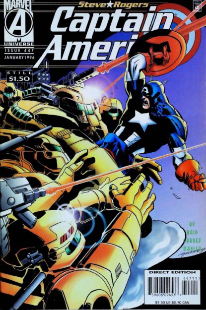 CAPTAIN AMERICA (1968) #447 - Marvel - lecubeacomics.com Couverture de CAPTAIN AMERICA (1968) #447 - par Ron Garney - lecubeacomics.com