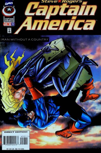 CAPTAIN AMERICA (1968) #452 - Marvel - lecubeacomics.com Couverture de CAPTAIN AMERICA (1968) #452 - par Ron Garney - lecubeacomics.com