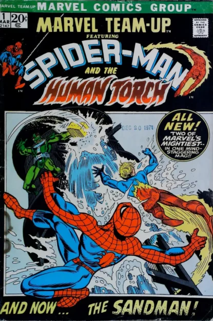 Couverture de MARVEL TEAM-UP (1972) #1 - par Frank Giacoia - lecubeacomics.com
