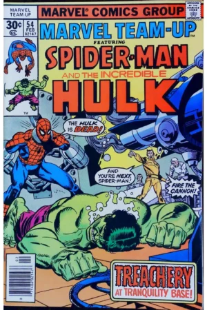 Couverture de MARVEL TEAM-UP (1972) #54 - par Gil Kane - lecubeacomics.com