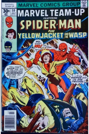 Couverture de MARVEL TEAM-UP (1972) #59 - par Dan Crespi - lecubeacomics.com
