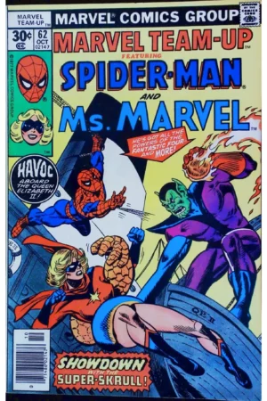 Couverture de MARVEL TEAM-UP (1972) #62 - par Gil Kane - lecubeacomics.com