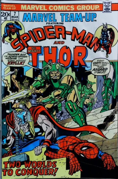 Couverture de MARVEL TEAM-UP (1972) #7 - par Frank Giacoia - lecubeacomics.com