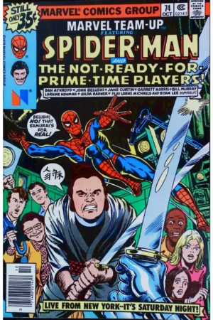 Couverture de MARVEL TEAM-UP (1972) #74 - par Bob Hall - lecubeacomics.com
