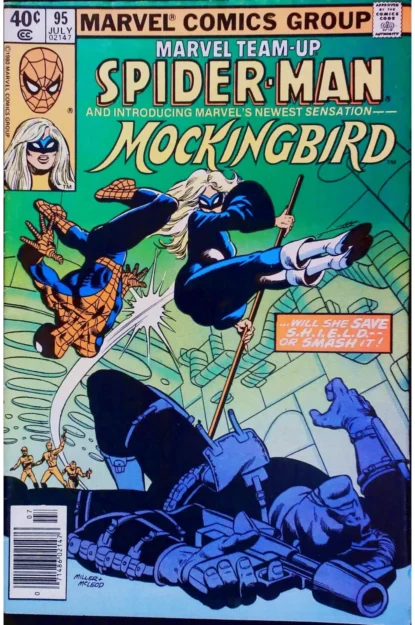 Couverture de MARVEL TEAM-UP (1972) #95 - 1ST MOCKINGBIRD - par Al Milgrom - lecubeacomics.com