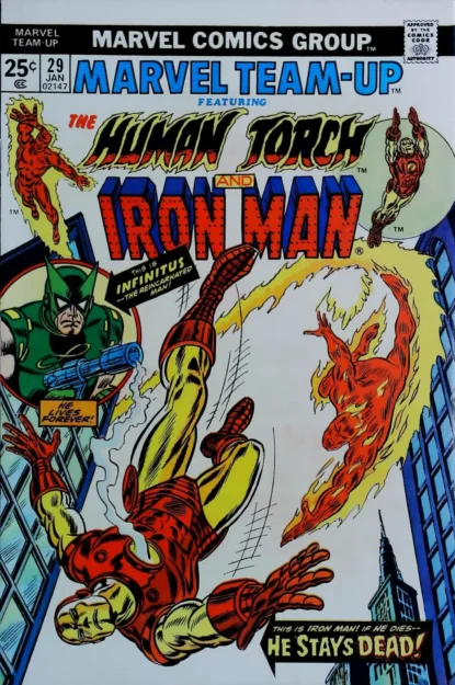 Couverture de MARVEL TEAM-UP (1972) #29 - par John Romita - lecubeacomics.com