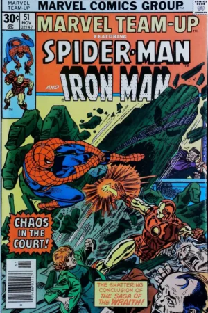 Couverture de MARVEL TEAM-UP (1972) #51 - par Gil Kane - lecubeacomics.com