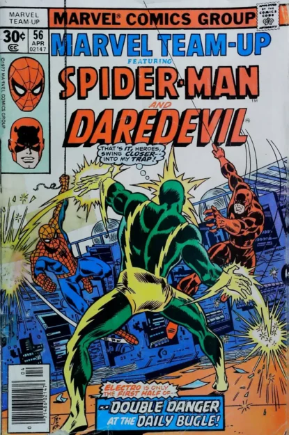 MARVEL TEAM-UP (1972) #56 - Marvel - lecubeacomics.com Couverture de MARVEL TEAM-UP (1972) #56 - par John Romita Jr. - lecubeacomics.com