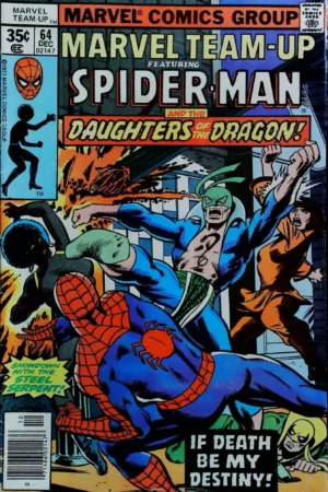 Couverture de MARVEL TEAM-UP (1972) #64 - par Dave Cockrum - lecubeacomics.com