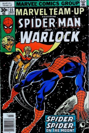 Couverture de MARVEL TEAM-UP (1972) #55 - par Dave Cockrum - lecubeacomics.com