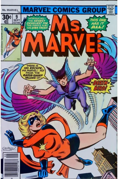 MS. MARVEL (1977) #9 - 1ST DEATHBIRD - Marvel - lecubeacomics.com Couverture de MS. MARVEL (1977) #9 - 1ST DEATHBIRD - par Dave Cockrum - lecubeacomics.com