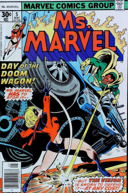 MS. MARVEL (1977) #5 - Marvel - lecubeacomics.com Couverture de MS. MARVEL (1977) #5 - par Ed Hannigan - lecubeacomics.com