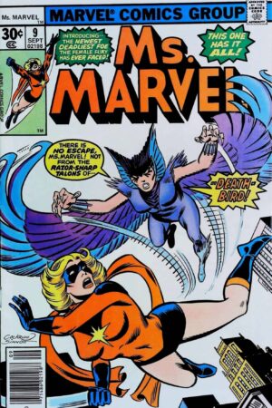 Couverture de MS. MARVEL (1977) #9 - 1ST DEATHBIRD - par Dave Cockrum - lecubeacomics.com