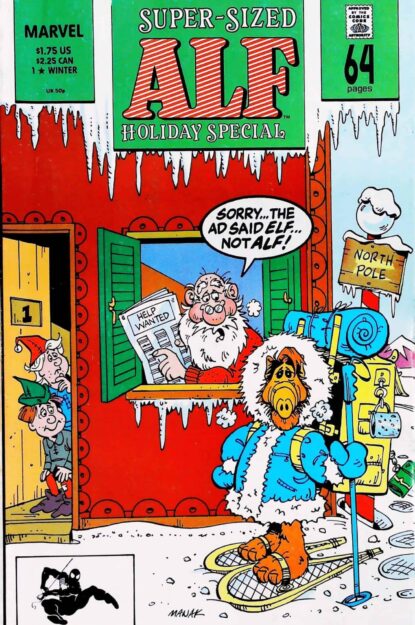ALF HOLIDAY SPECIAL (1989) #1 - Marvel - lecubeacomics.com Couverture de ALF HOLIDAY SPECIAL (1989) #1 - par Dave Manak - lecubeacomics.com