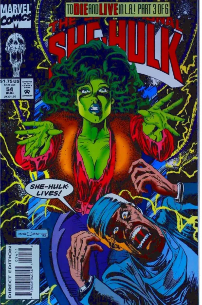 Couverture de SENSATIONAL SHE-HULK (1989) #54 - par Tom Morgan - lecubeacomics.com