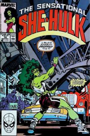 Couverture de SENSATIONAL SHE-HULK (1989) #10 - par Rick Leonardi - lecubeacomics.com