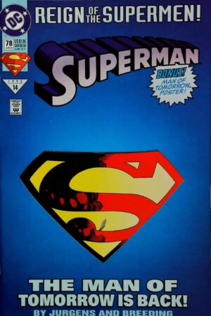 SUPERMAN (1987) #78 COLLECTOR'S EDITION DIE CUT COVER DC Comics lecubeacomics.com